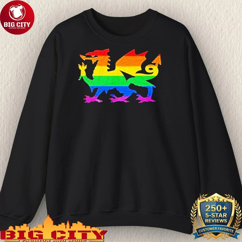 Welsh Pride Rainbow Dragon Essential - Adult & Kids T-Shirts, Sweatshirts & Hoodies apparel design preview 3