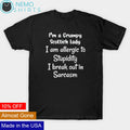 I'm a grumpy Scottish lady I am allergic to stupidity - Adult & Kids T-Shirts, Sweatshirts & Hoodies apparel design preview 1