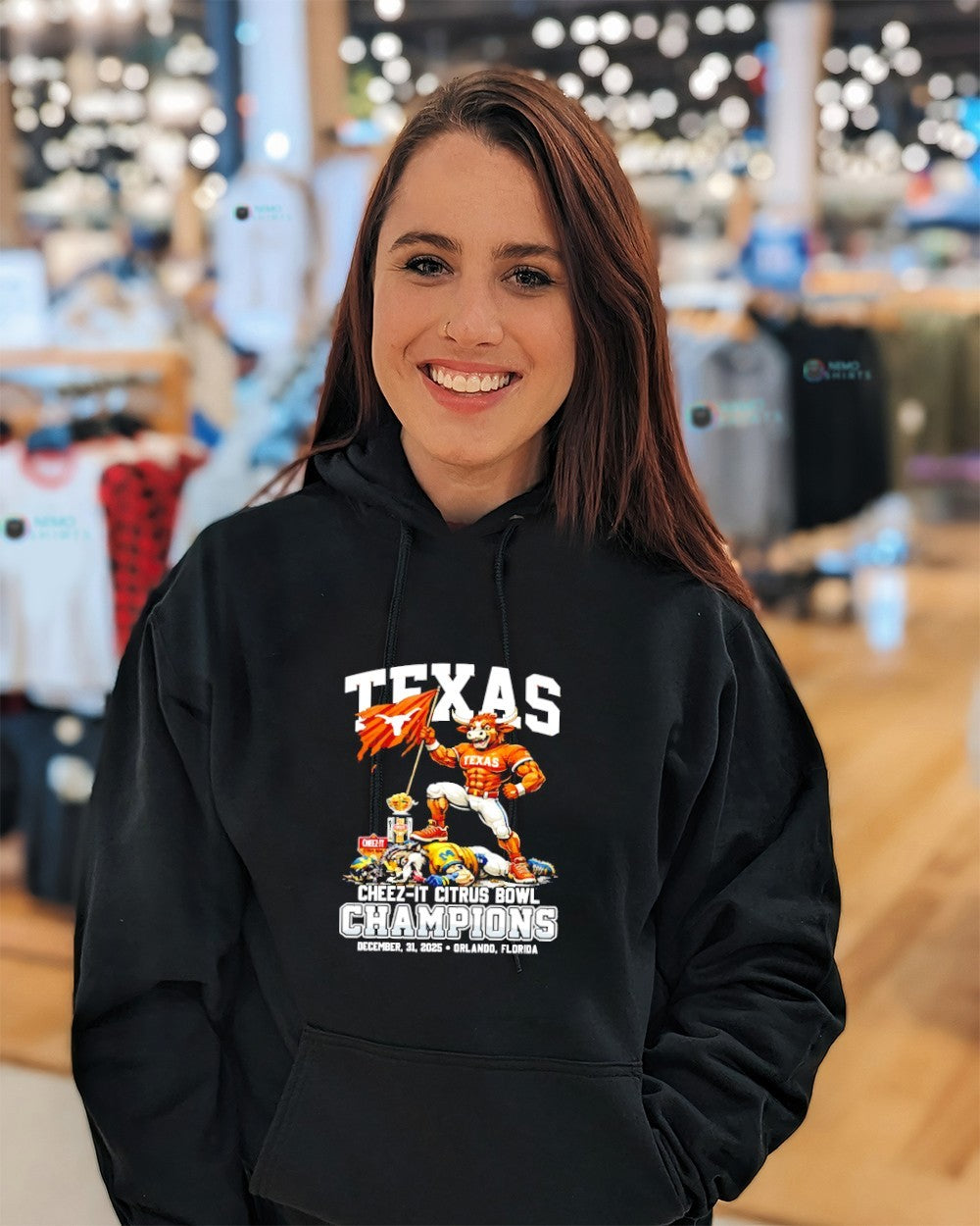 Texas Longhorns beat Michigan Wolverines mascot - Adult & Kids T-Shirts, Sweatshirts & Hoodies apparel design preview 3