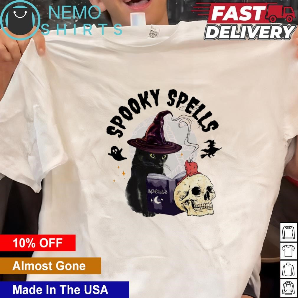 Haloween spooky cat spells - Adult & Kids T-Shirts, Sweatshirts & Hoodies apparel design preview 1