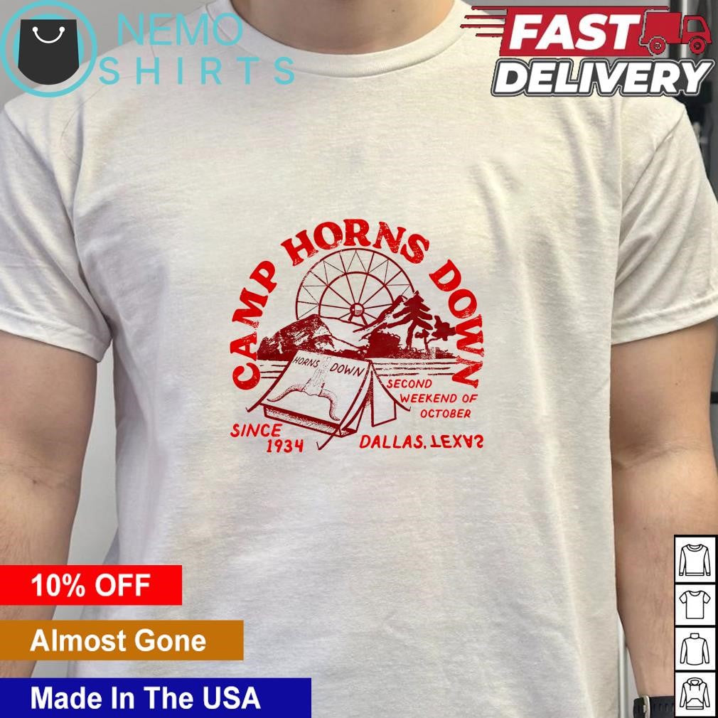 Camp Horns Down since 1934 second weekend of October - Adult & Kids T-Shirts, Sweatshirts & Hoodies apparel design preview 5