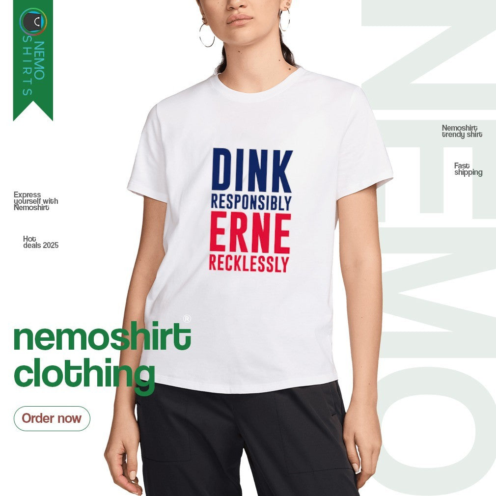 Dink responsible erne recklessly pickleball - Adult & Kids T-Shirts, Sweatshirts & Hoodies apparel design preview 3