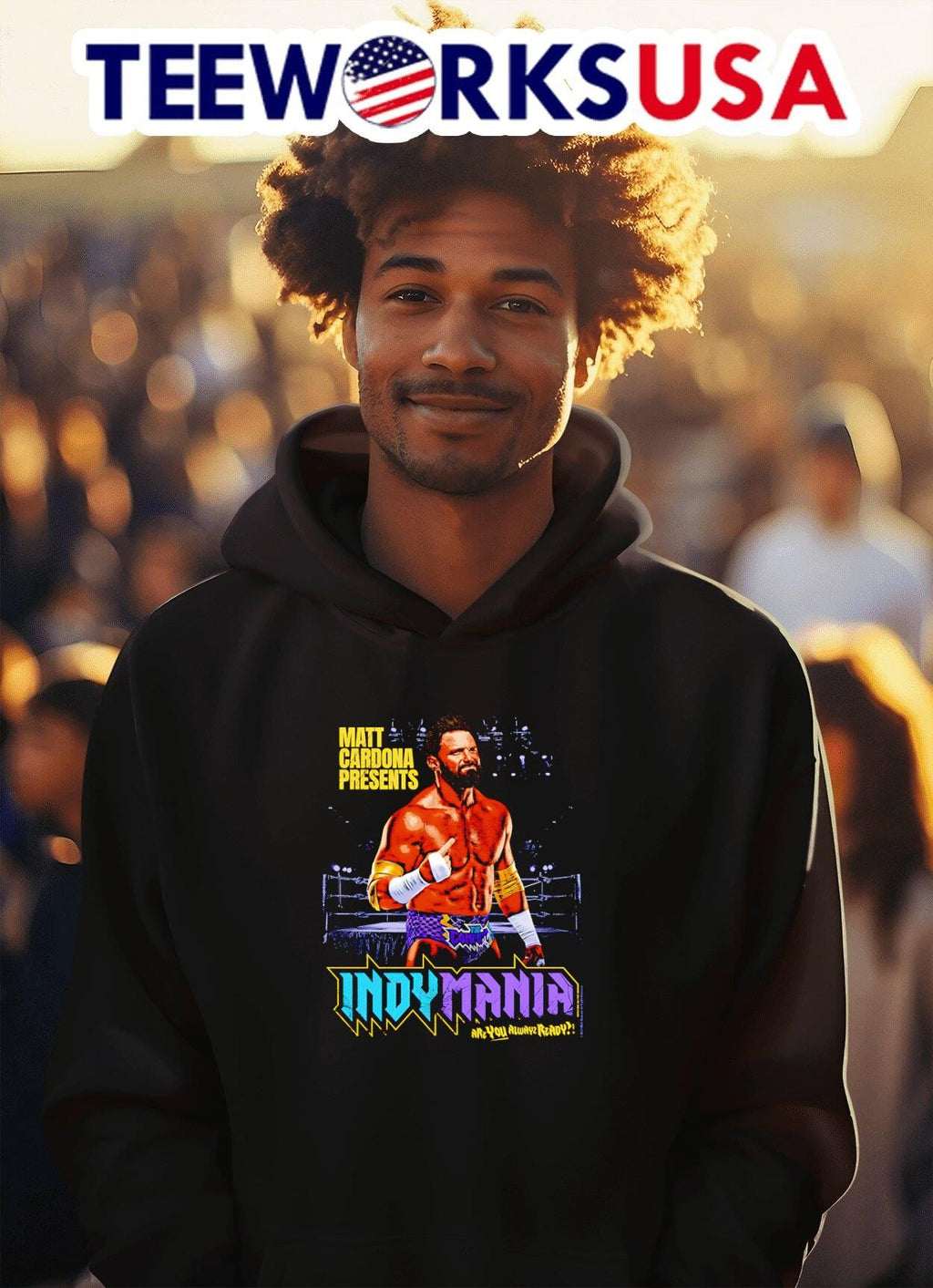 Matt Cardona Indymania - Adult & Kids T-Shirts, Sweatshirts & Hoodies apparel design preview 2