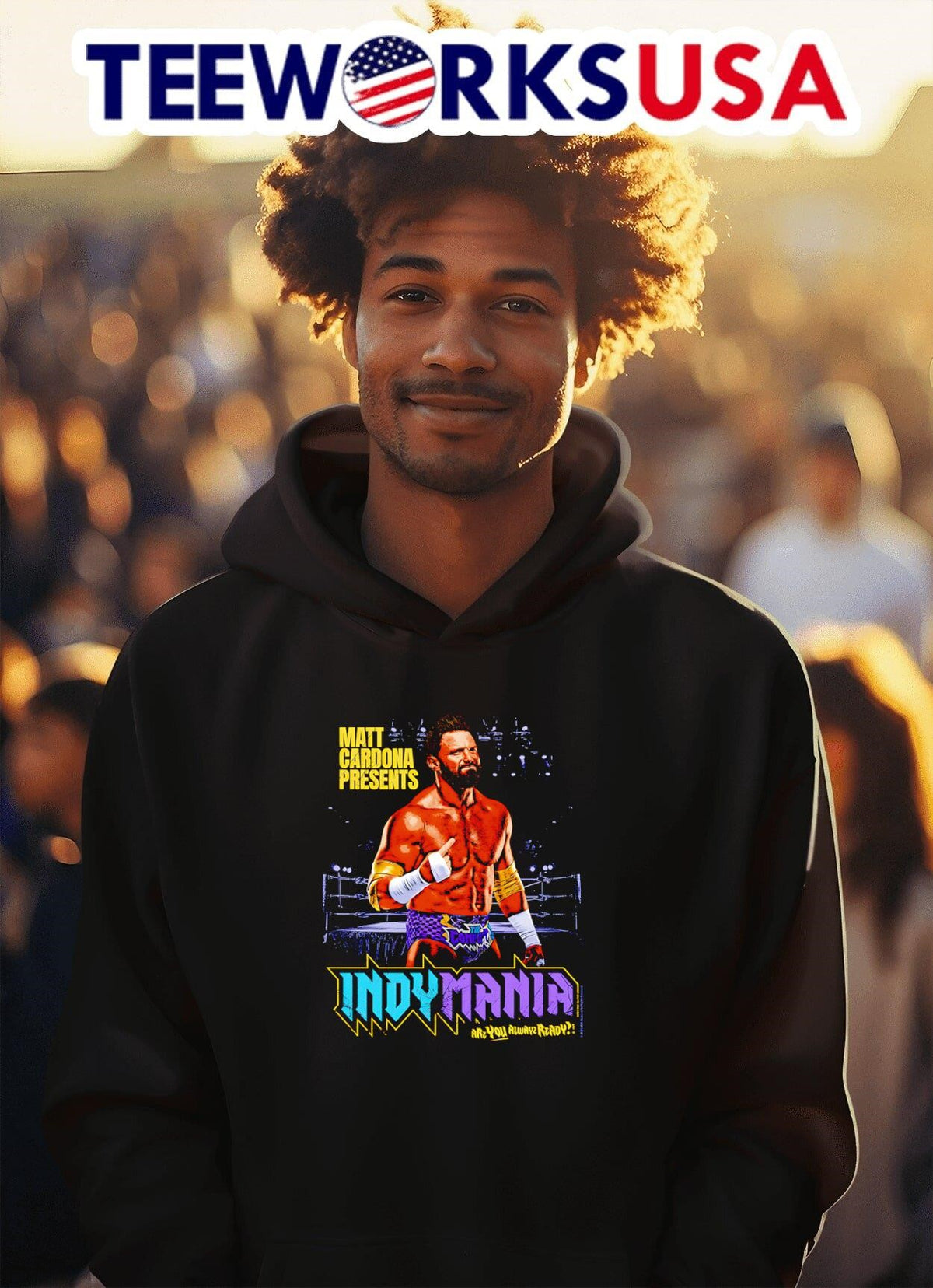 Matt Cardona Indymania - Adult & Kids T-Shirts, Sweatshirts & Hoodies apparel design preview 2