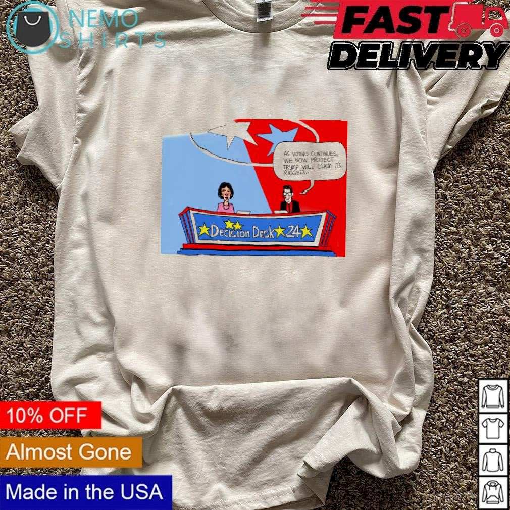 Decision desk 24 as voting continues we now project - Adult & Kids T-Shirts, Sweatshirts & Hoodies apparel design preview 3
