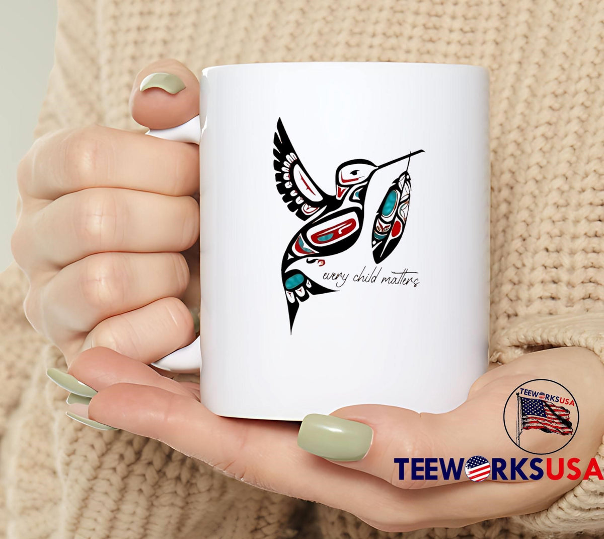 Every Child Matters Hummingbird with Feather Native - Adult & Kids T-Shirts, Sweatshirts & Hoodies apparel design preview 6