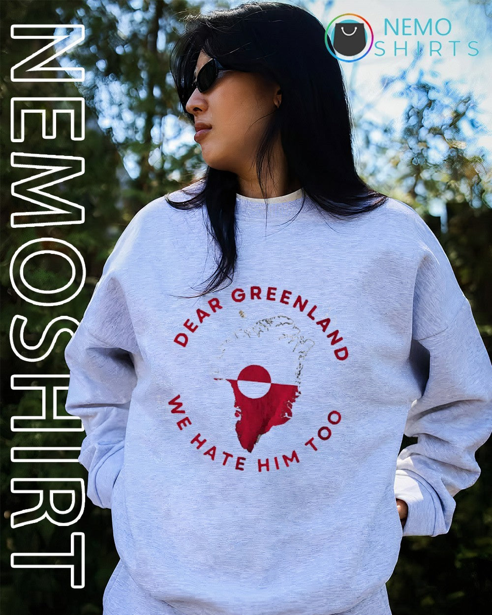 Dear Greenland we hate him too anti Trump - Adult & Kids T-Shirts, Sweatshirts & Hoodies apparel design preview 2