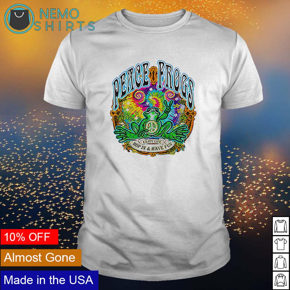 Peace frogs enjoy life hop in and have fun - Adult & Kids T-Shirts, Sweatshirts & Hoodies apparel design preview 1