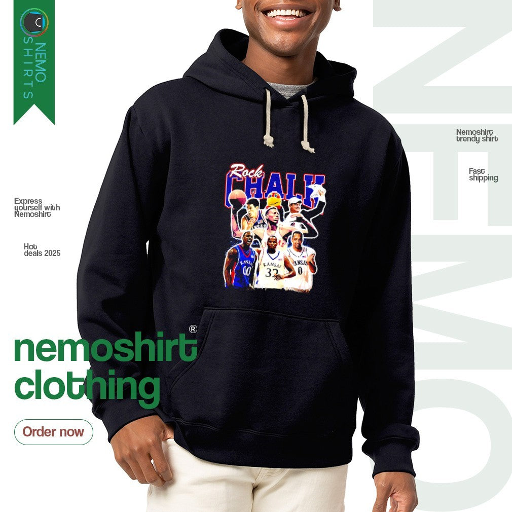 Rock Chalk Kansas Jayhawks basketball legends vintage - Adult & Kids T-Shirts, Sweatshirts & Hoodies apparel design preview 2