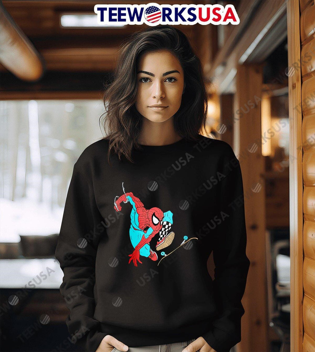 Spider-Man roller skating - Adult & Kids T-Shirts, Sweatshirts & Hoodies apparel design preview 6