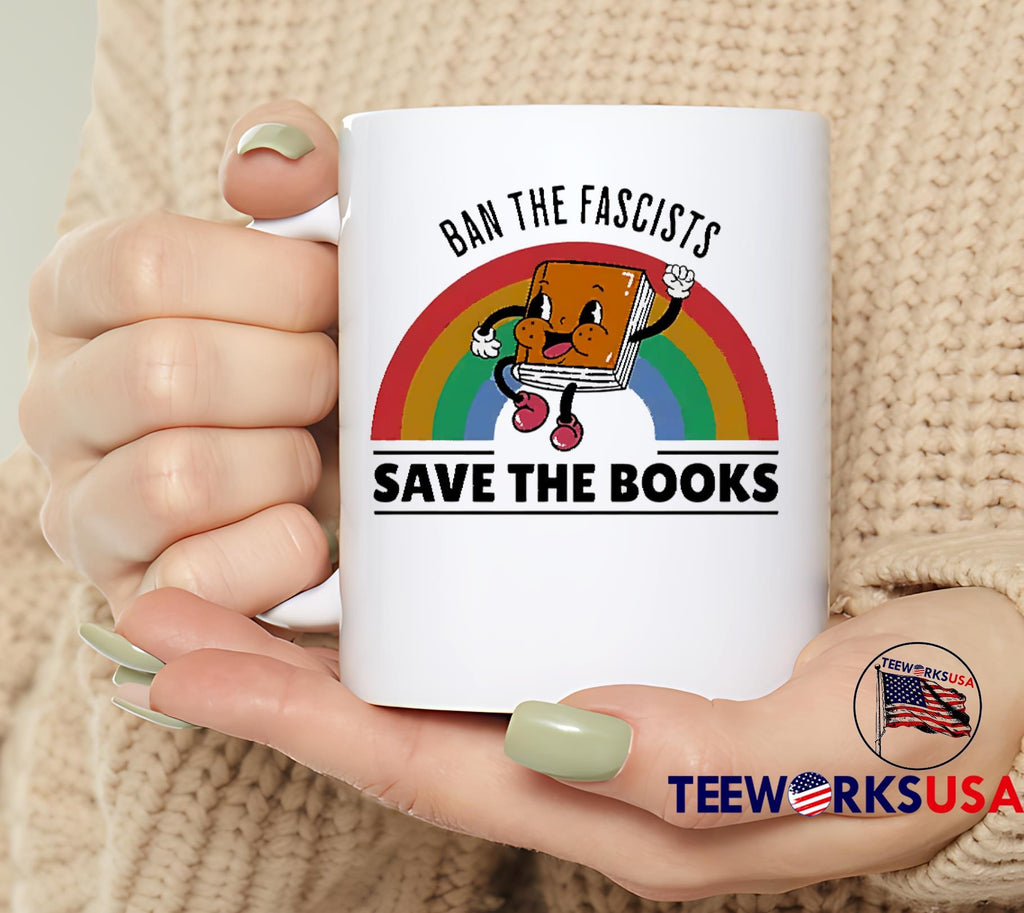 Ban The Fascists Save Books Rainbow - Adult & Kids T-Shirts, Sweatshirts & Hoodies apparel design preview 6