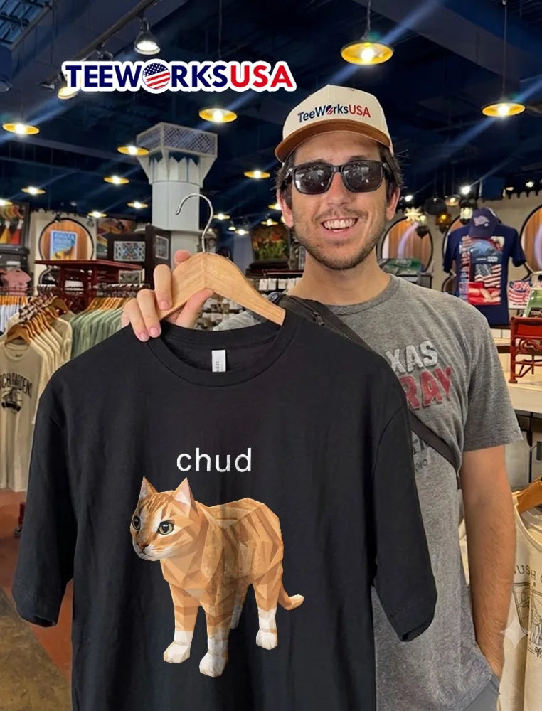 Chud Low Poly Geometric Orange Tabby Cat - Adult & Kids T-Shirts, Sweatshirts & Hoodies apparel design preview 2
