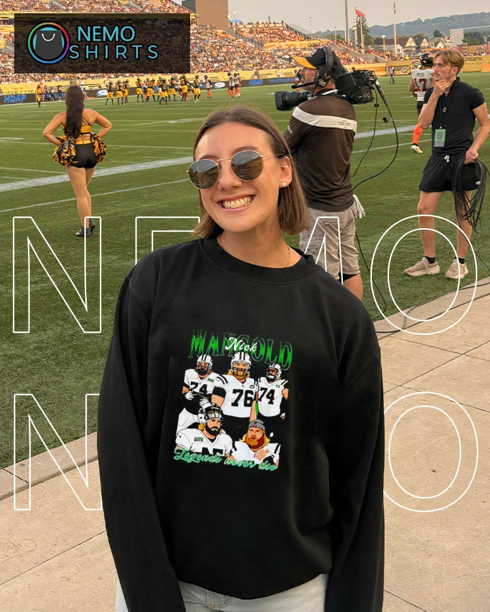 Nick Mangold New York Jets legends never die cartoon - Adult & Kids T-Shirts, Sweatshirts & Hoodies apparel design preview 6