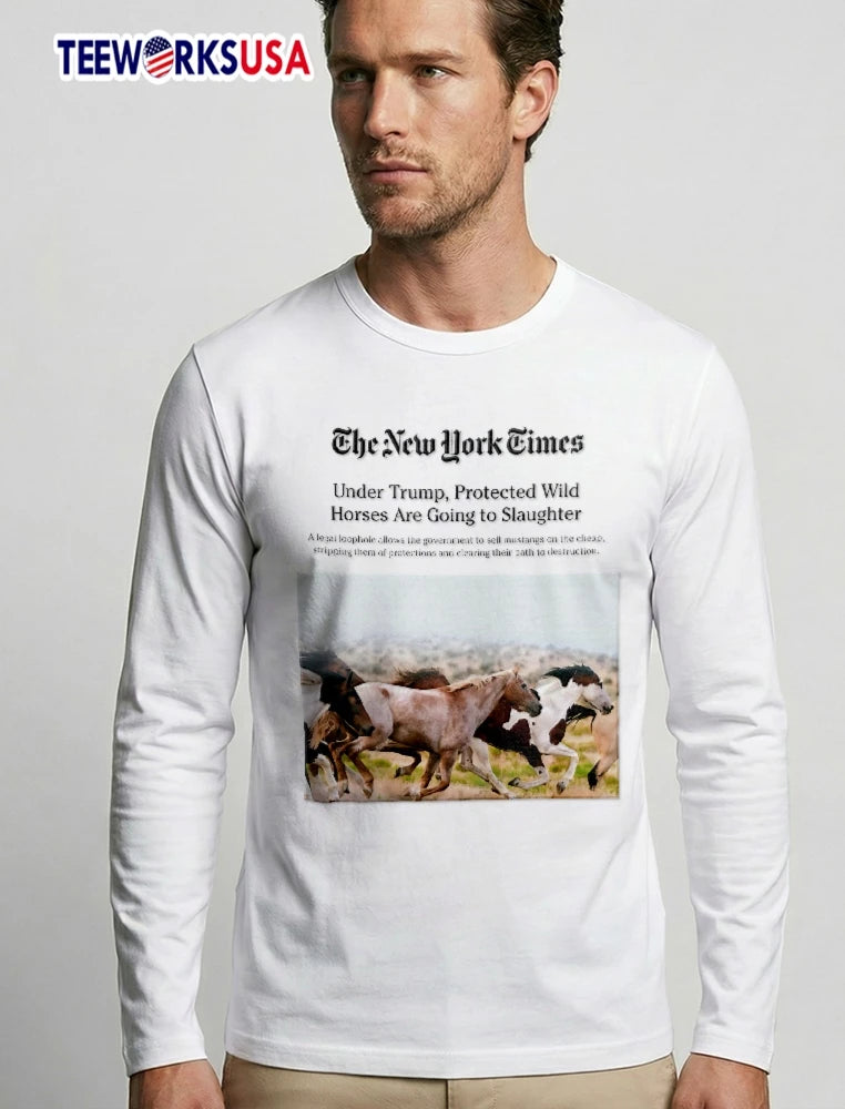 The New York Times under Trump protected wild horses - Adult & Kids T-Shirts, Sweatshirts & Hoodies apparel design preview 3