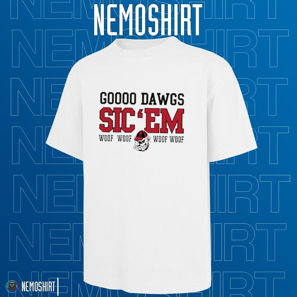 Gooo dawgs sic 'em woof Georgia Bulldogs - Adult & Kids T-Shirts, Sweatshirts & Hoodies apparel design preview 1