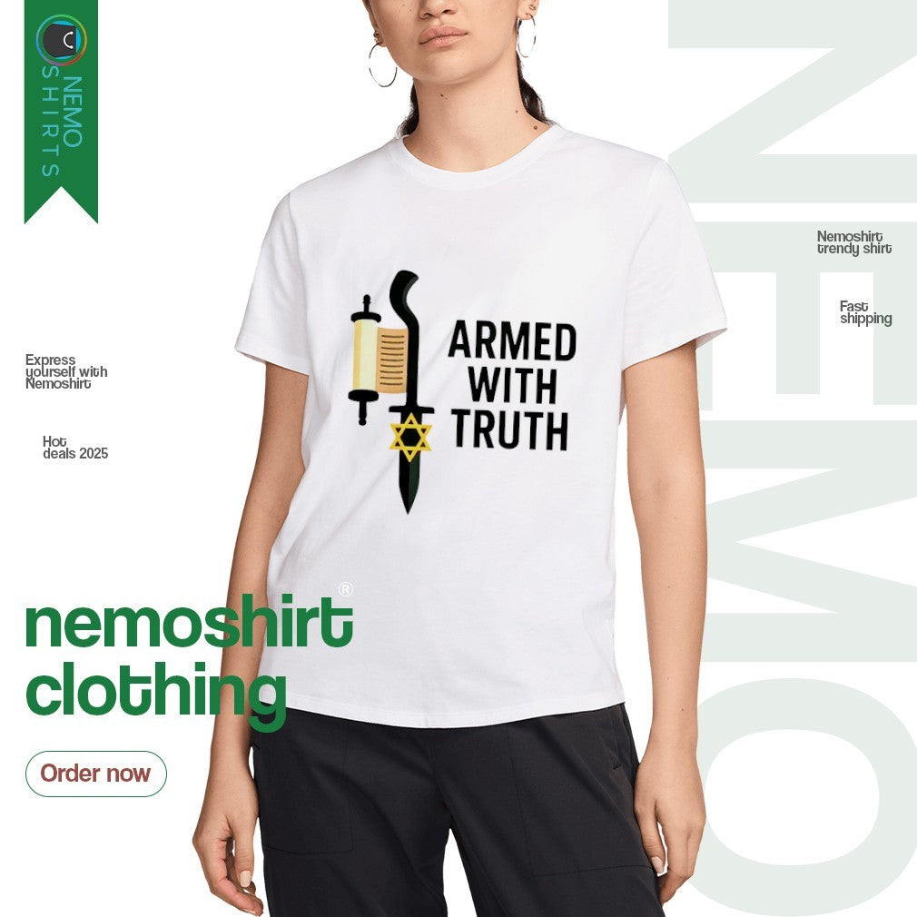 Armed with Truth torah and sword Israel - Adult & Kids T-Shirts, Sweatshirts & Hoodies apparel design preview 3