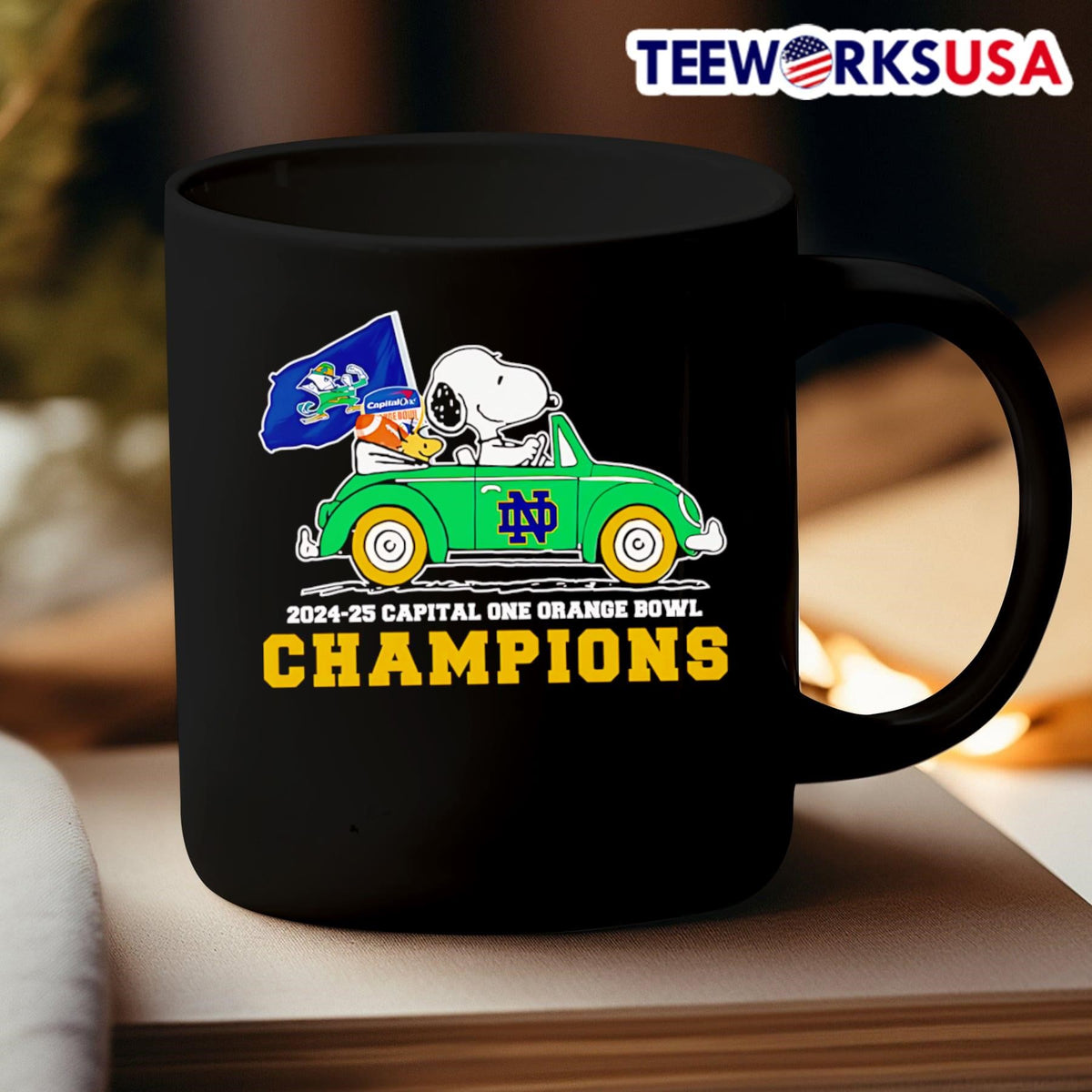 Snoopy driving car 2024-25 Capital One Orange Bowl - Adult & Kids T-Shirts, Sweatshirts & Hoodies apparel design preview 3