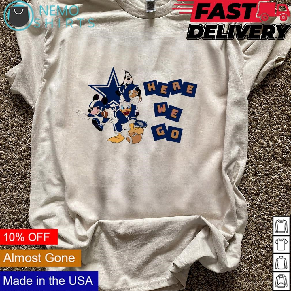 Dallas Cowboys Mickey and Friends here we go - Adult & Kids T-Shirts, Sweatshirts & Hoodies apparel design preview 5