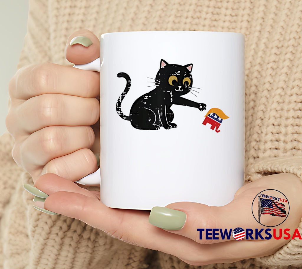 Resist cat tipping elephant protest Trump - Adult & Kids T-Shirts, Sweatshirts & Hoodies apparel design preview 6