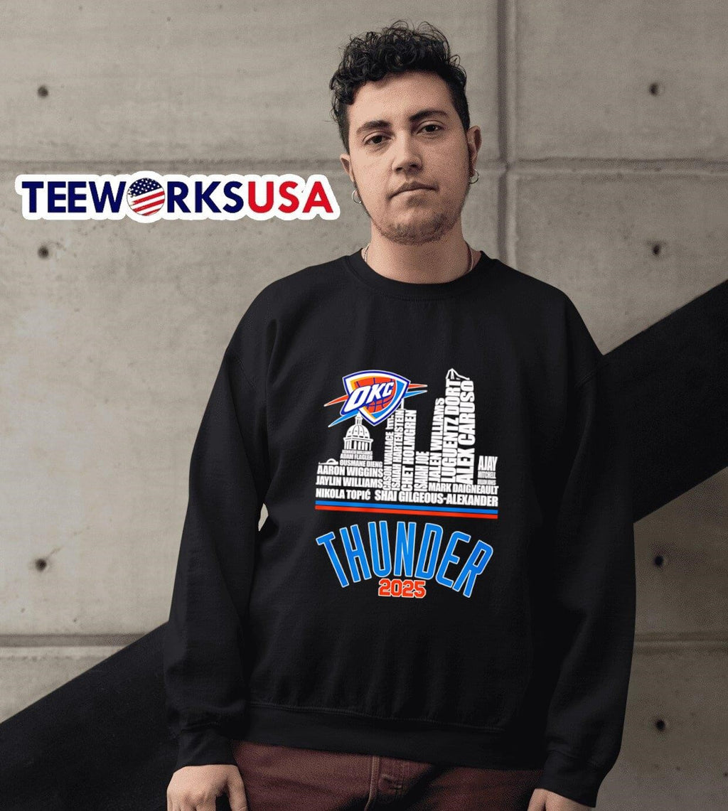 Skyline name OKC Thunder 2025 - Adult & Kids T-Shirts, Sweatshirts & Hoodies apparel design preview 6