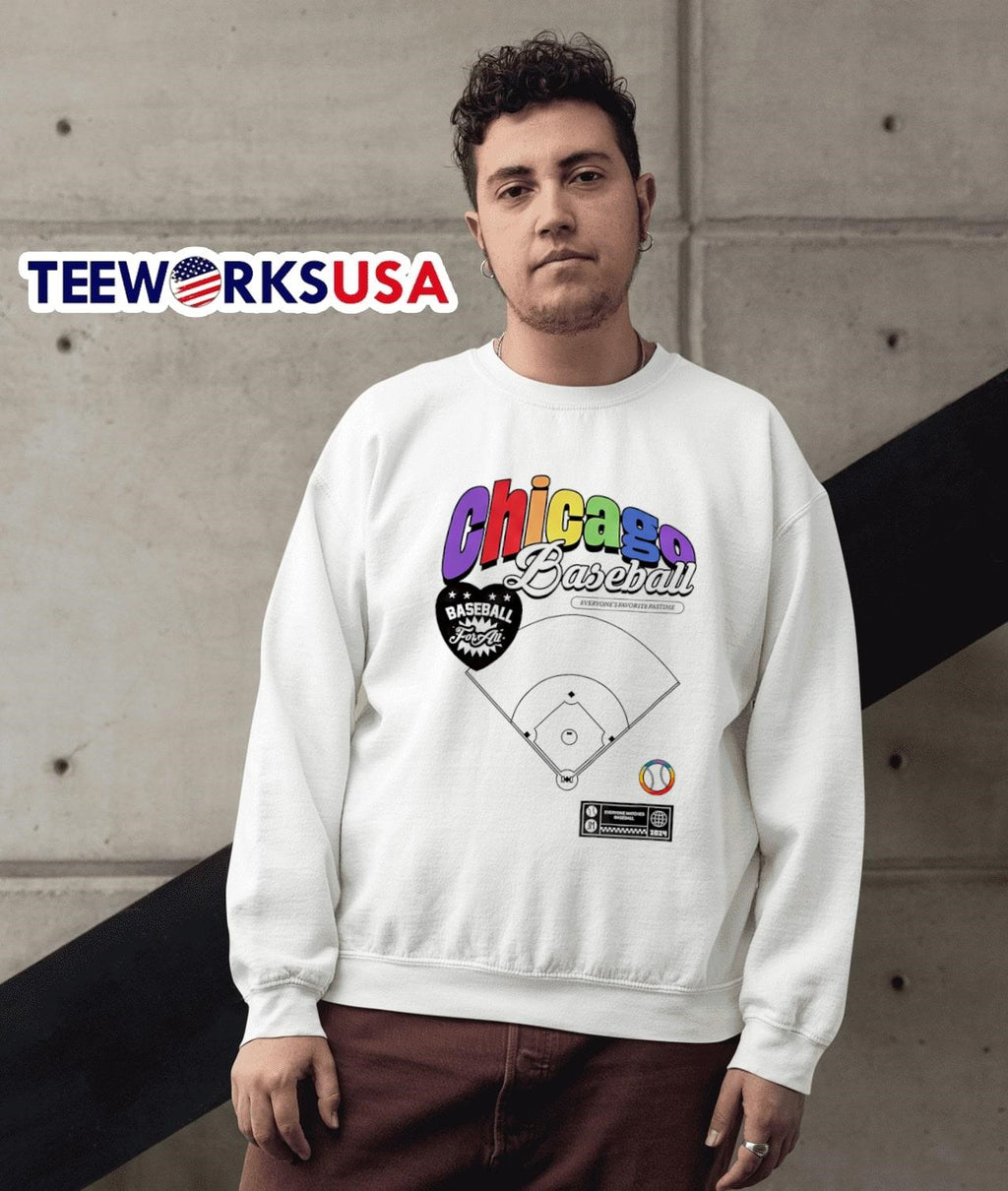 Chicago Cubs baseball everyone's favorite pastime for - Adult & Kids T-Shirts, Sweatshirts & Hoodies apparel design preview 3