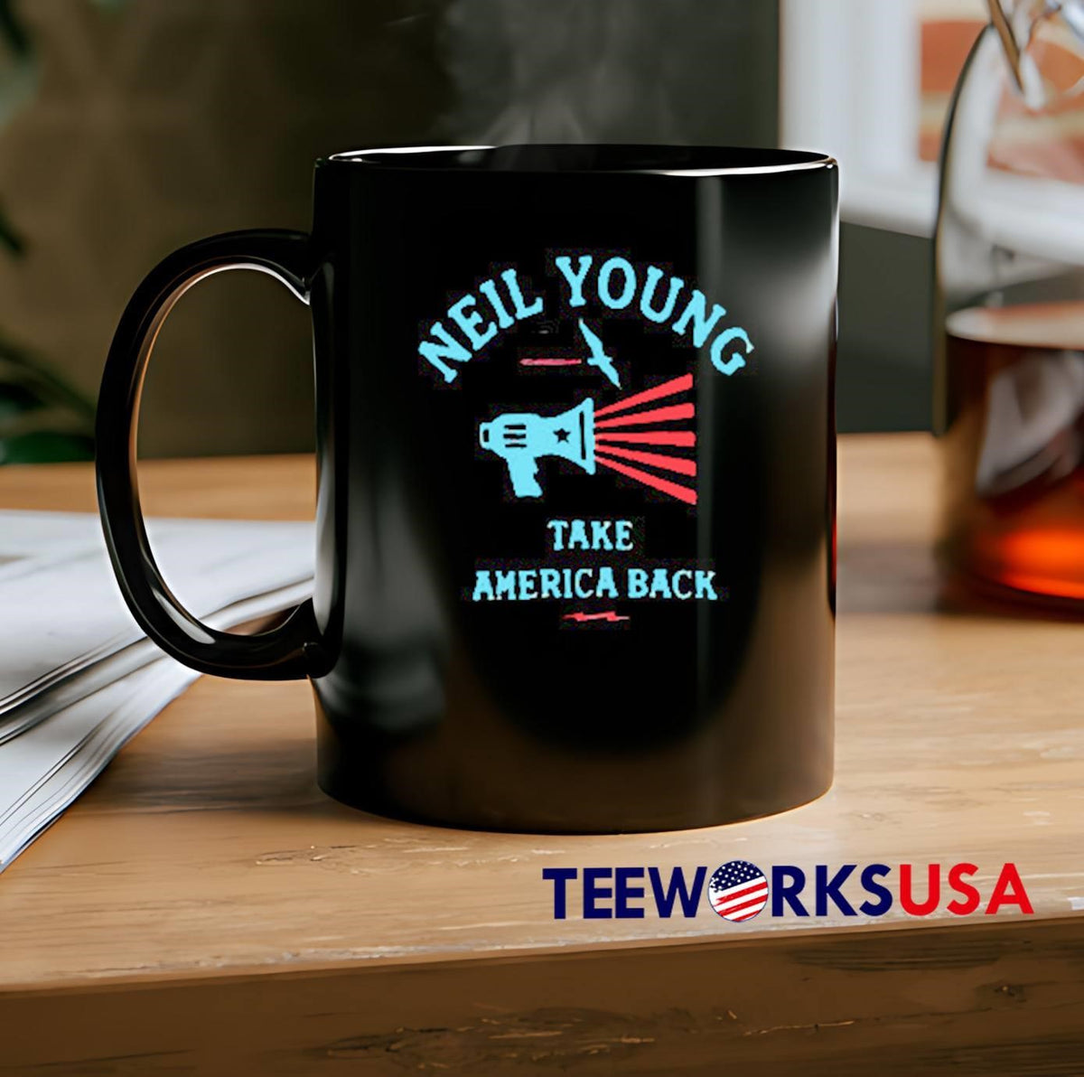 Take America Back Neil Young - Adult & Kids T-Shirts, Sweatshirts & Hoodies apparel design preview 2