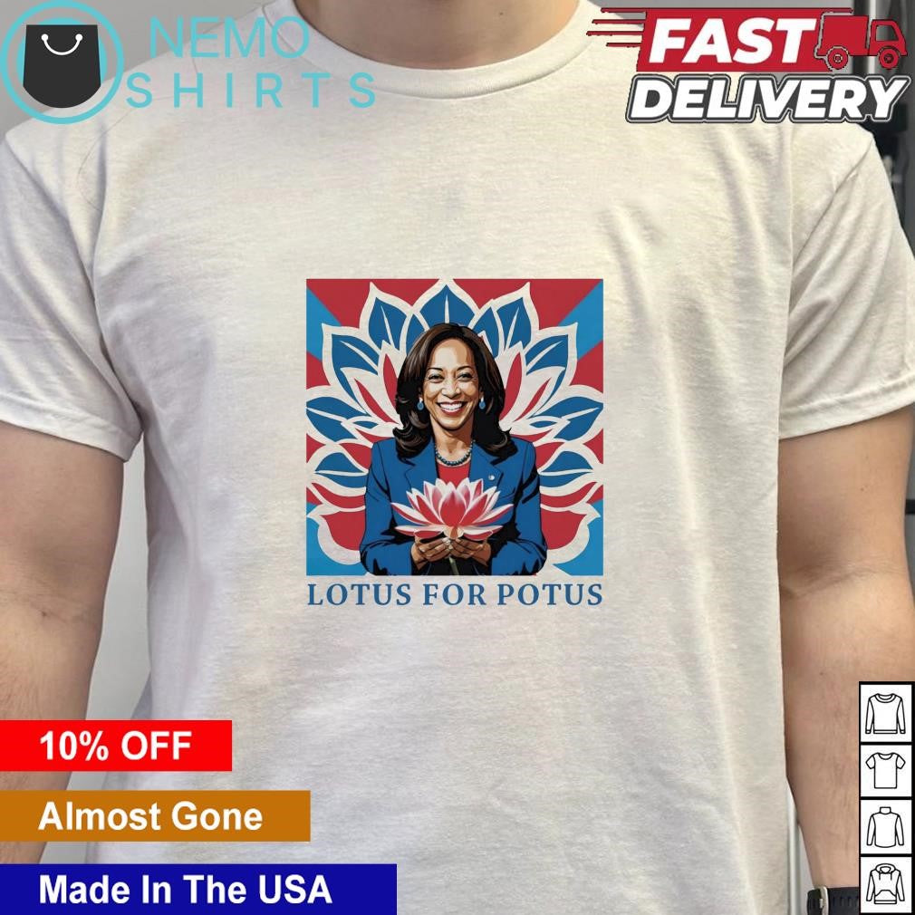 Lotus for potus Kamala Harris 2024 president - Adult & Kids T-Shirts, Sweatshirts & Hoodies apparel design preview 5