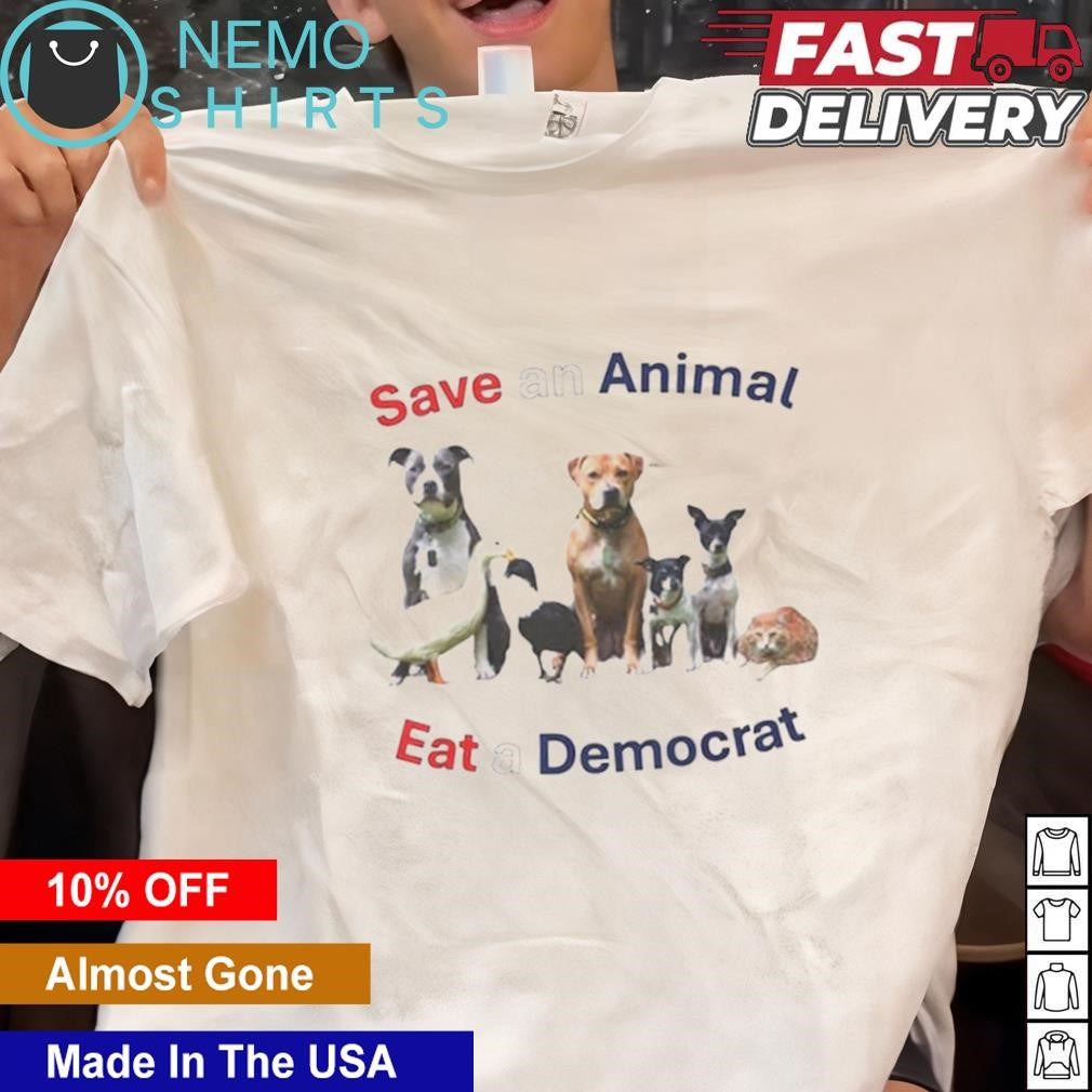 Save an animal eat a Democrat - Adult & Kids T-Shirts, Sweatshirts & Hoodies apparel design preview 1