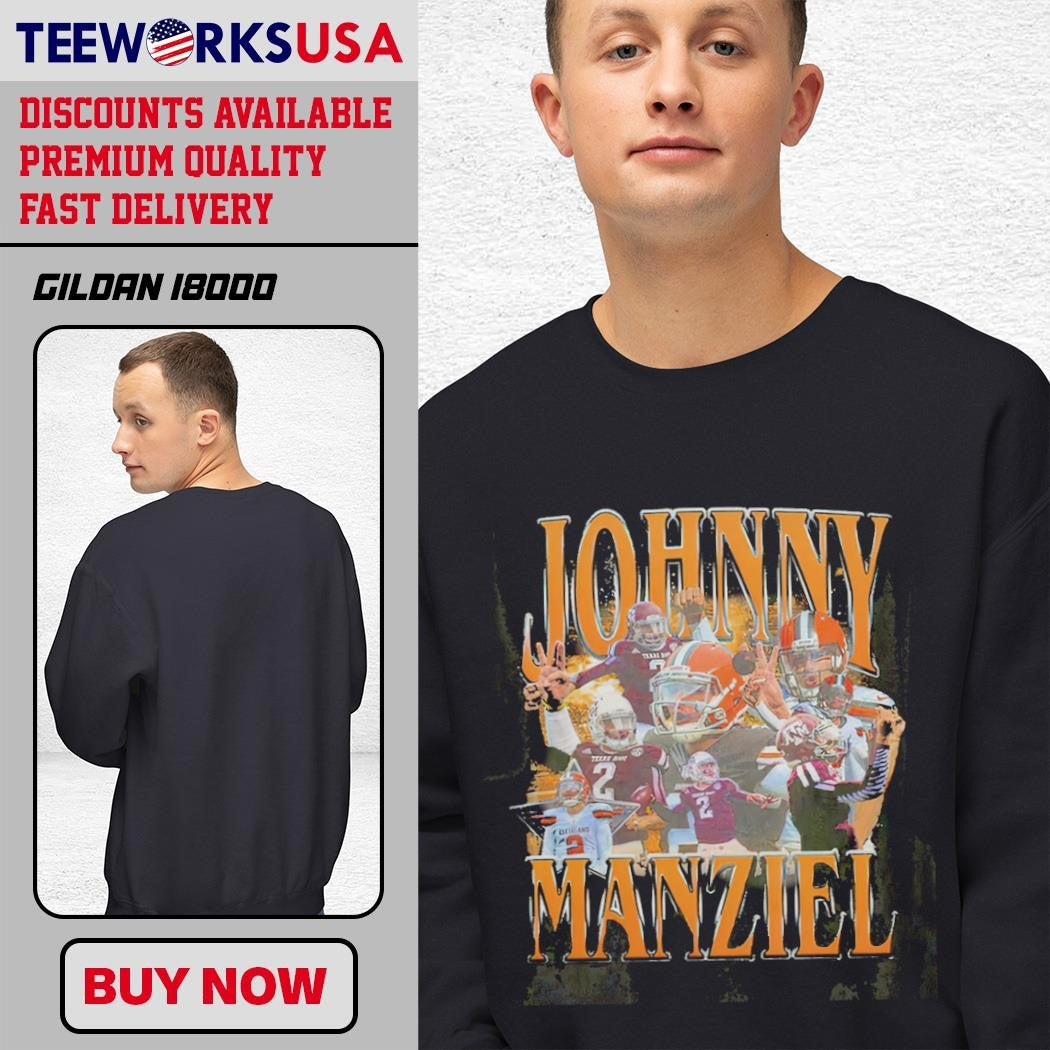Johnny Manziel Vintage 90s Graphic Football Boot - Adult & Kids T-Shirts, Sweatshirts & Hoodies apparel design preview 3