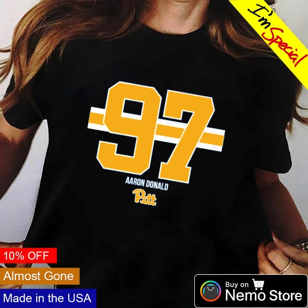 Pittsburgh Panthers Aaron Donald 97 Stripe - Adult & Kids T-Shirts, Sweatshirts & Hoodies product image 3