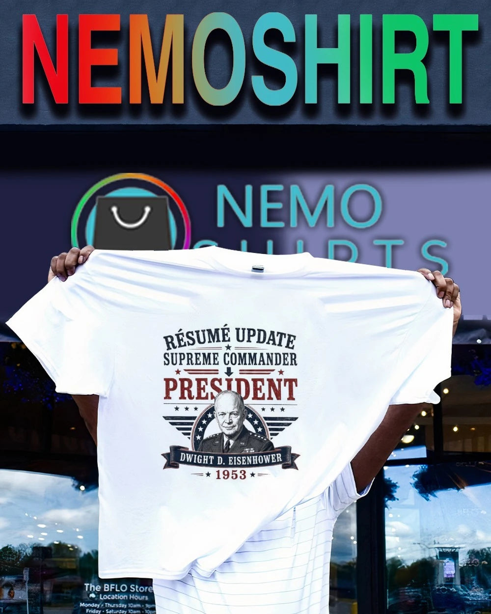 Dwight Eisenhower Résumé Update Supreme Commander To - Adult & Kids T-Shirts, Sweatshirts & Hoodies apparel design preview 1