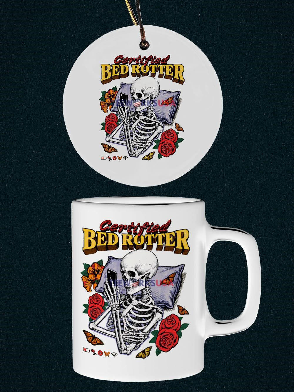 Certified bed rotter skeleton - Adult & Kids T-Shirts, Sweatshirts & Hoodies apparel design preview 4