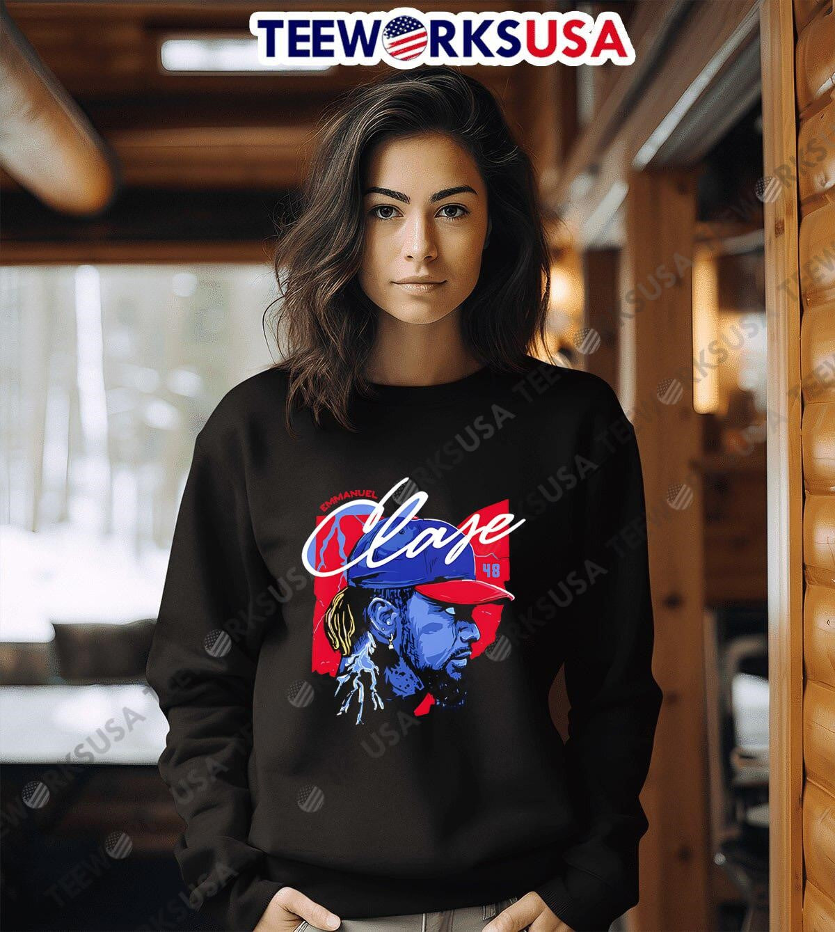 Cleveland Guardians Emmanuel Clase art - Adult & Kids T-Shirts, Sweatshirts & Hoodies apparel design preview 3