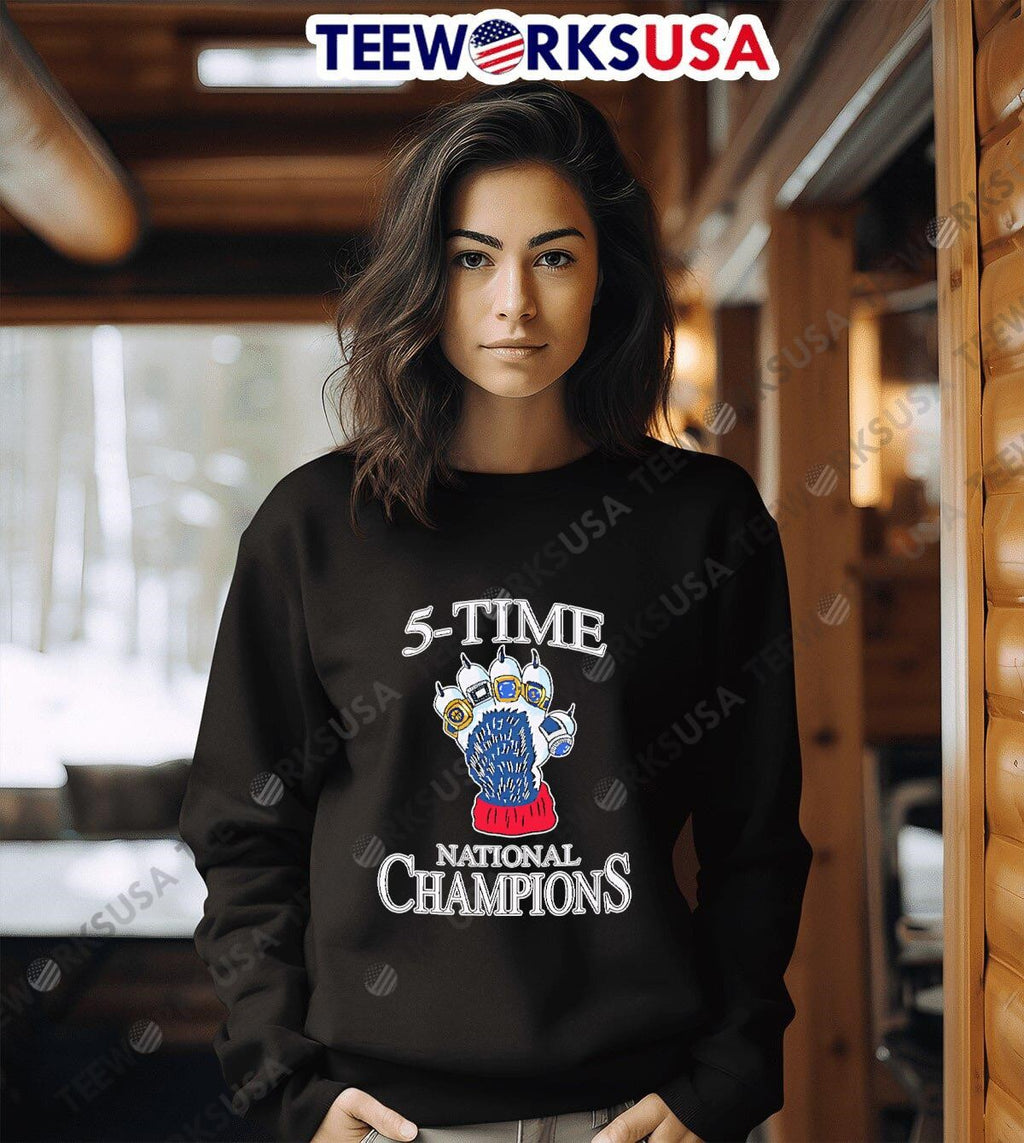 5 Time National Champions - Adult & Kids T-Shirts, Sweatshirts & Hoodies apparel design preview 6