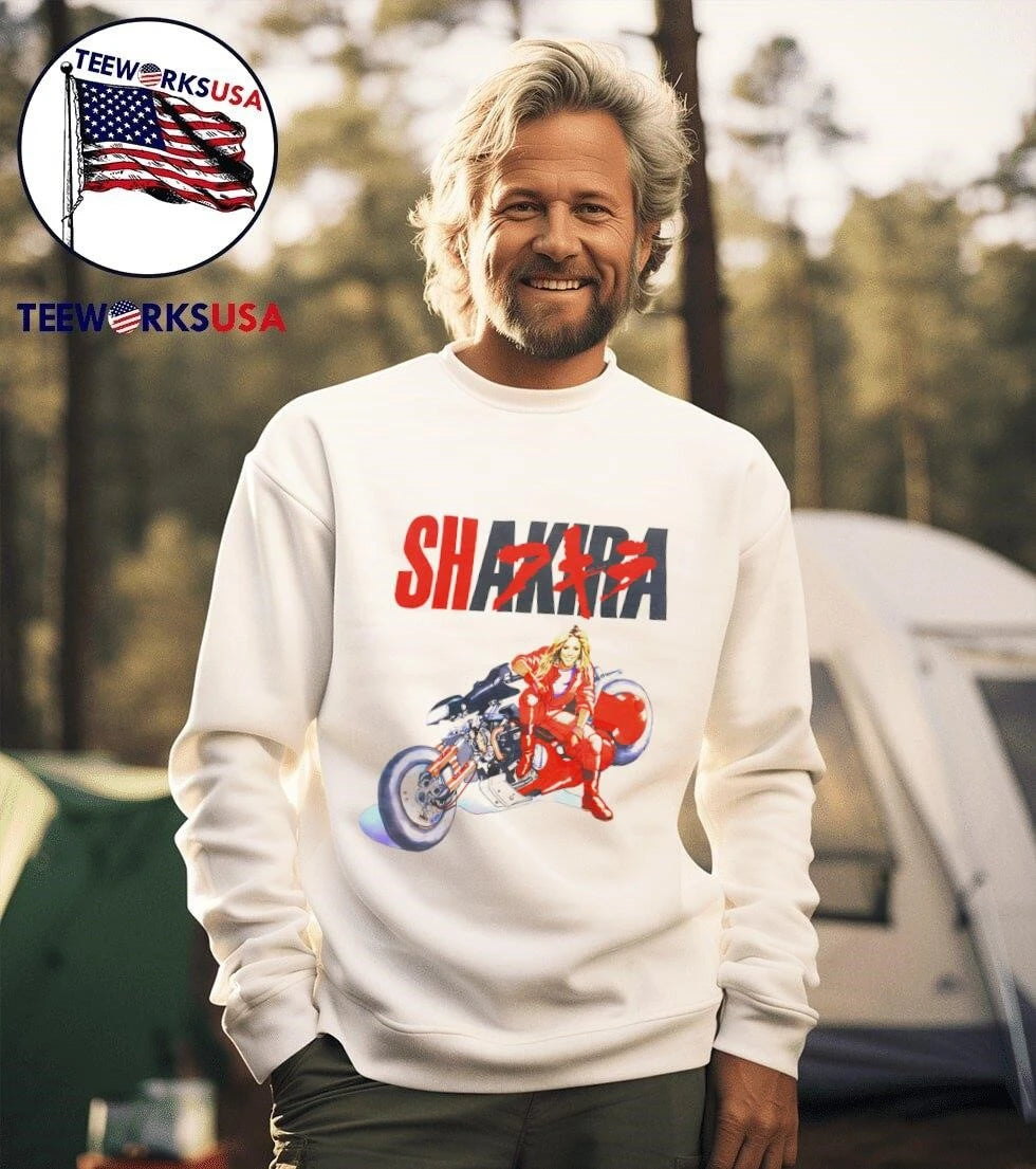Shakira Akira On Motorcycle - Adult & Kids T-Shirts, Sweatshirts & Hoodies apparel design preview 3