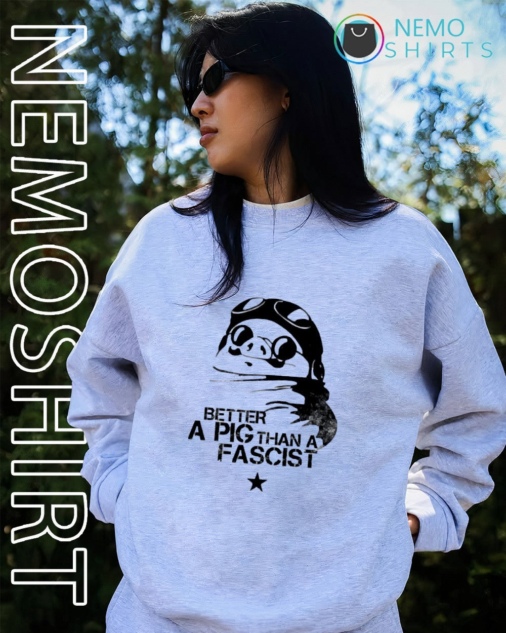 Better a pig than fascist - Adult & Kids T-Shirts, Sweatshirts & Hoodies apparel design preview 2
