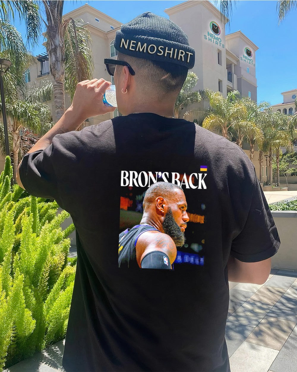Bron's back LeBron James Los Angeles Lakers - Adult & Kids T-Shirts, Sweatshirts & Hoodies apparel design preview 4