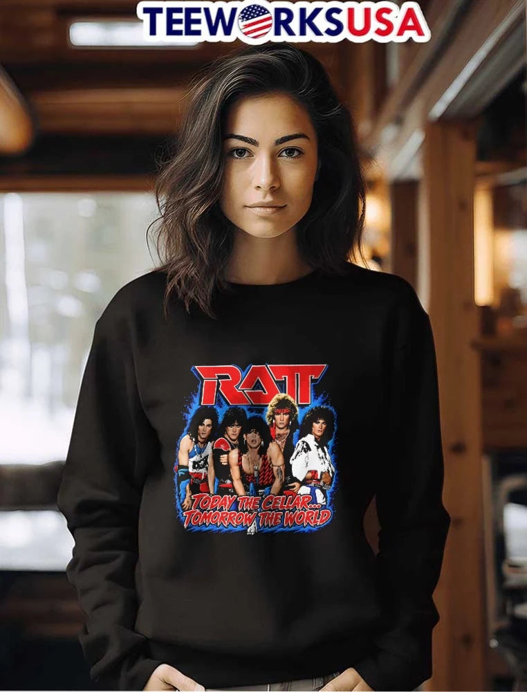 Ratt Today The Cellar Tomorrow World Band Photo Blue - Adult & Kids T-Shirts, Sweatshirts & Hoodies apparel design preview 7