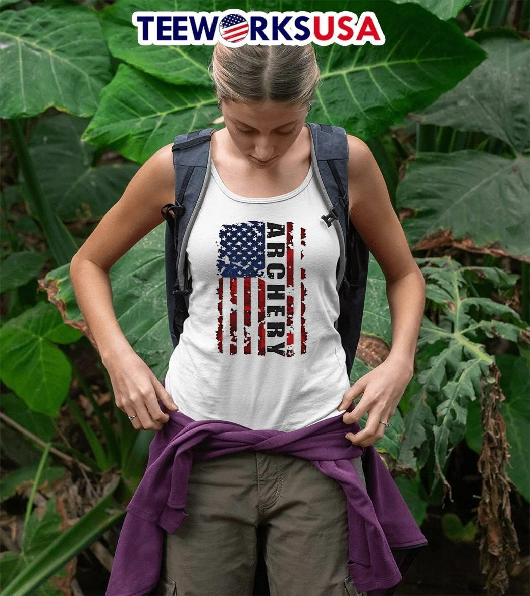 Hunting Archery America Flag - Adult & Kids T-Shirts, Sweatshirts & Hoodies apparel design preview 5