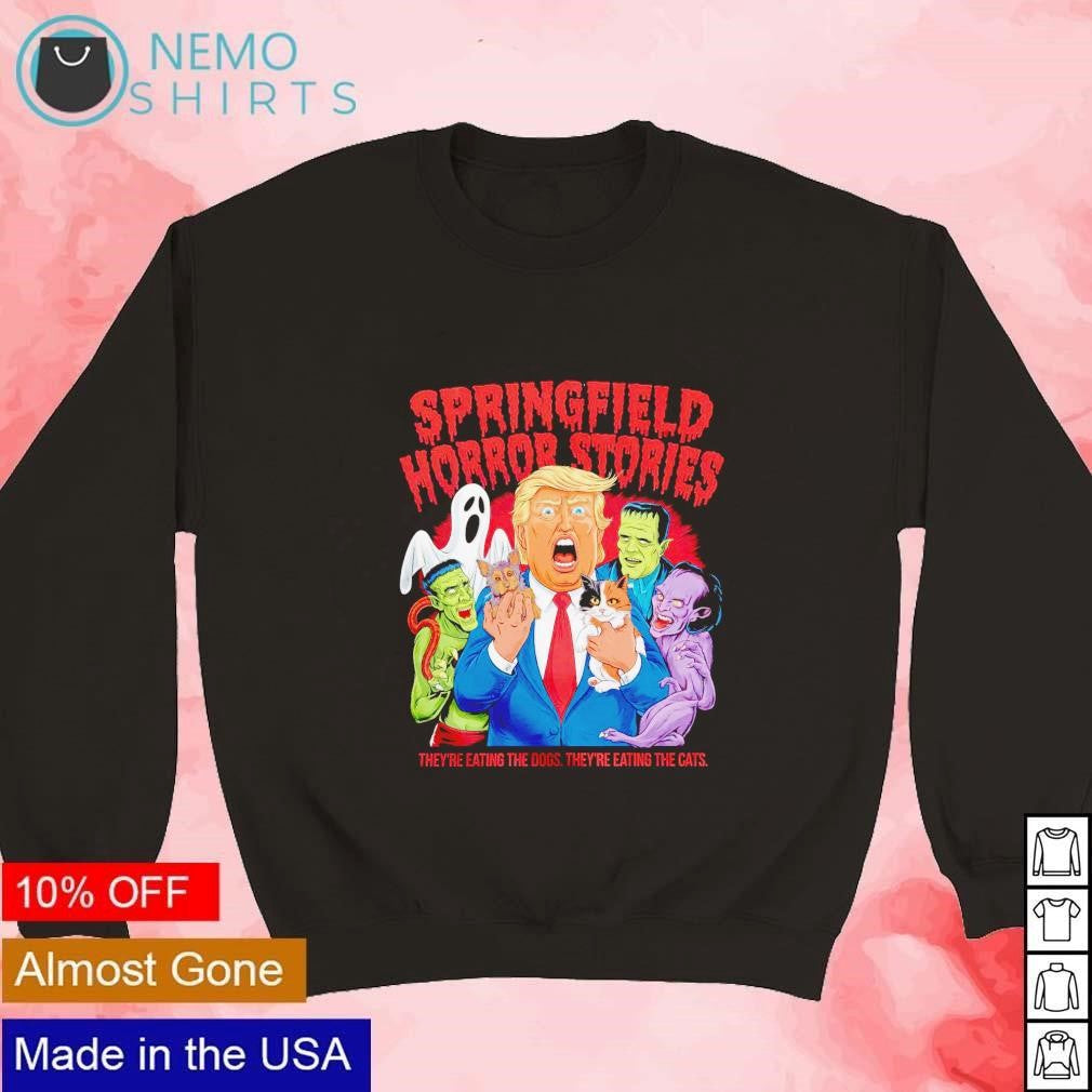 Springfield horror stories Trump save pets Halloween - Adult & Kids T-Shirts, Sweatshirts & Hoodies apparel design preview 3