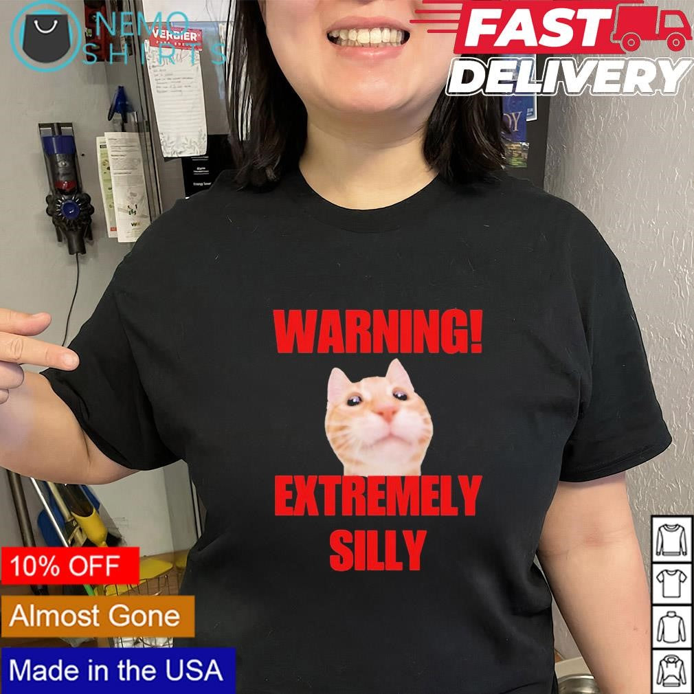 Warning extremely silly cat - Adult & Kids T-Shirts, Sweatshirts & Hoodies apparel design preview 2
