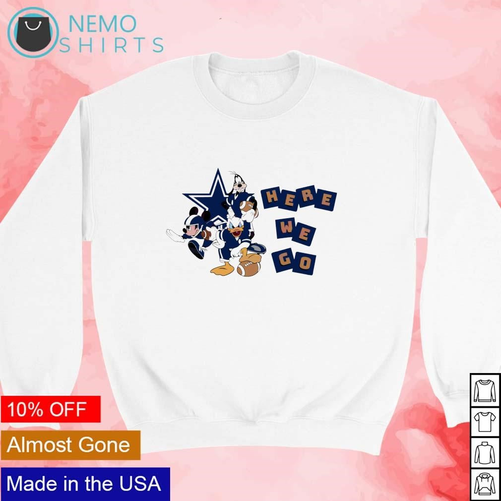 Dallas Cowboys Mickey and Friends here we go - Adult & Kids T-Shirts, Sweatshirts & Hoodies apparel design preview 3