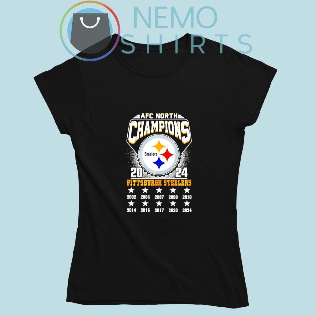 Pittsburgh Steelers 2024 AFC North champions 2002 to - Adult & Kids T-Shirts, Sweatshirts & Hoodies apparel design preview 5