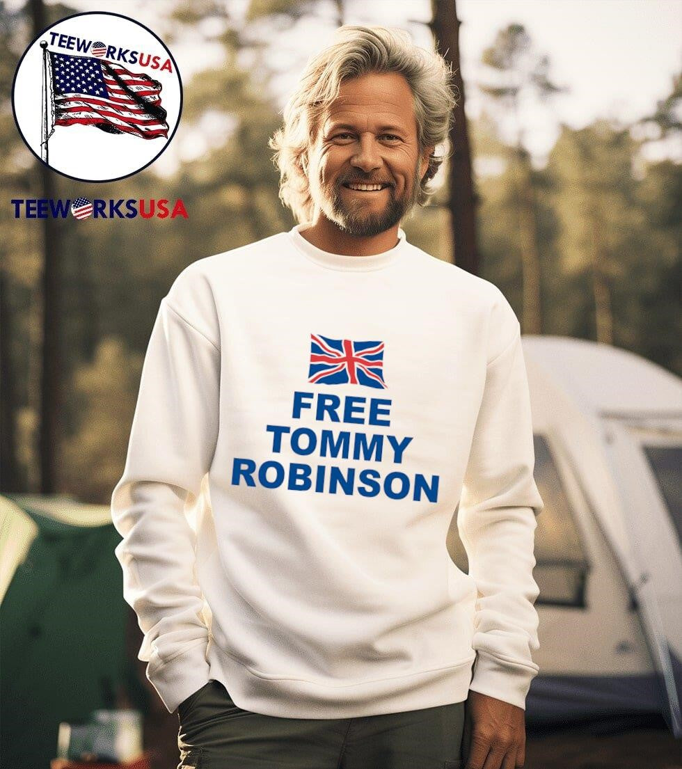 Free Tommy Robinson - Adult & Kids T-Shirts, Sweatshirts & Hoodies apparel design preview 3