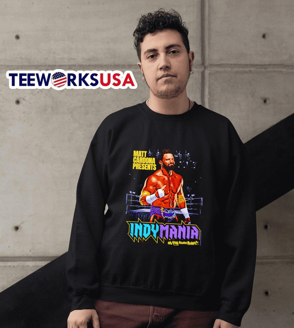 Matt Cardona Indymania - Adult & Kids T-Shirts, Sweatshirts & Hoodies apparel design preview 6
