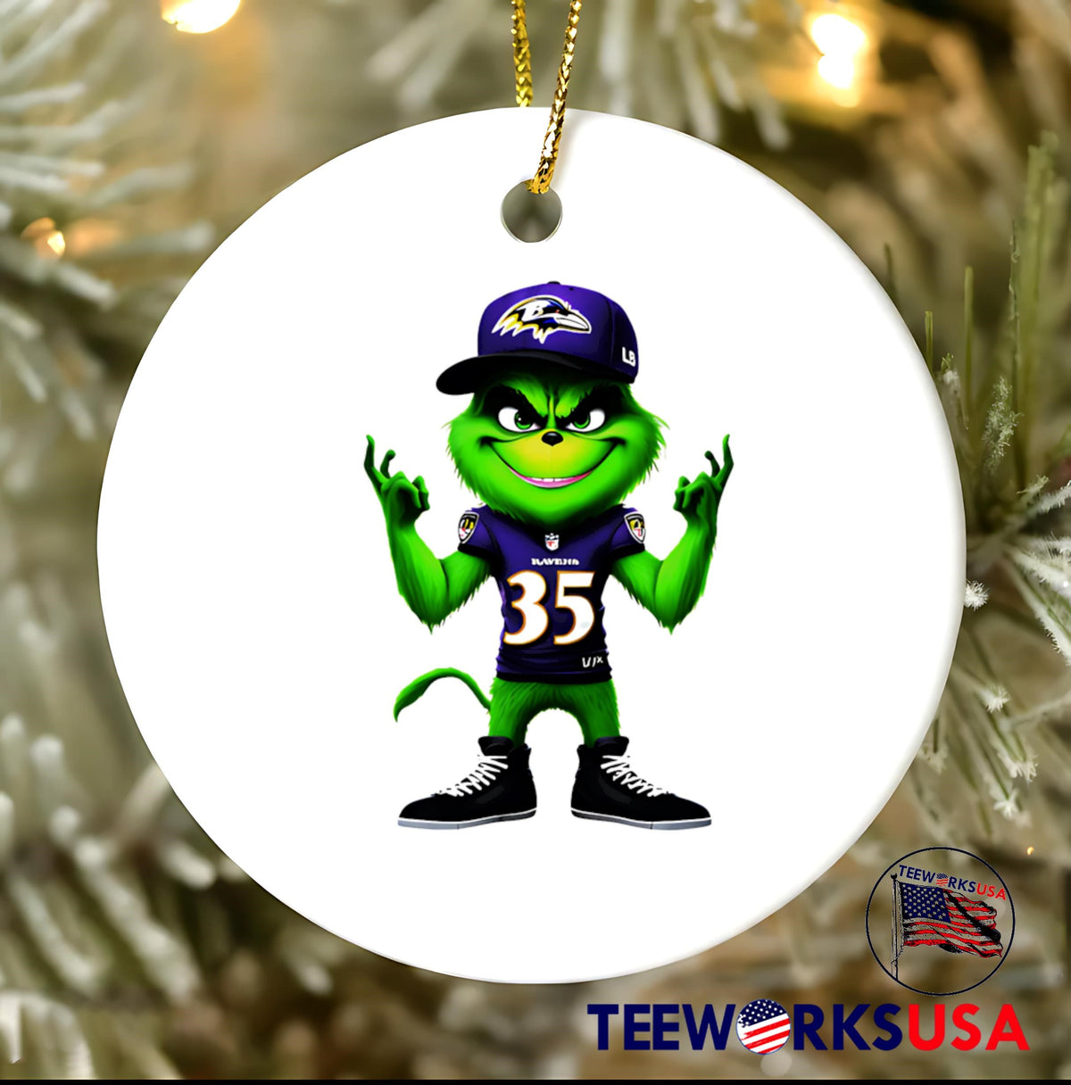 Grinch 35 Michael Rigerman Baltimore Ravens - Adult & Kids T-Shirts, Sweatshirts & Hoodies apparel design preview 3