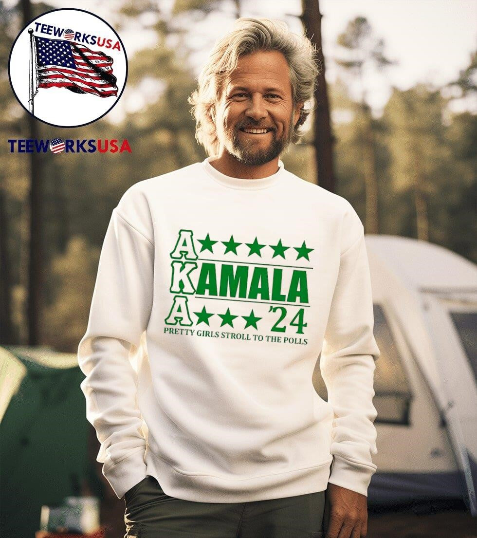 Kamala '24 aka pretty girls stroll to the polls - Adult & Kids T-Shirts, Sweatshirts & Hoodies apparel design preview 3