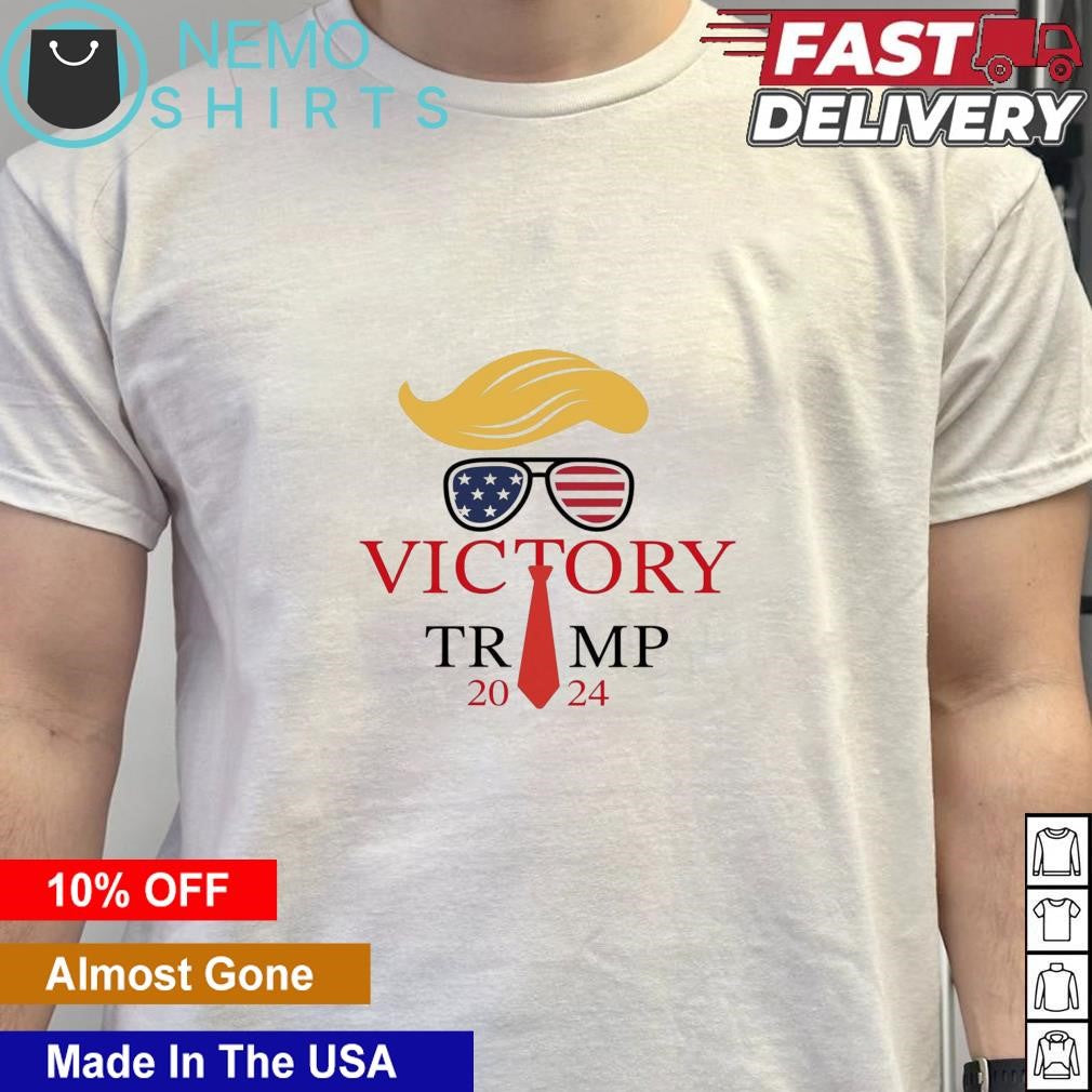 Victory Trump 2024 hair US flag sunglasses - Adult & Kids T-Shirts, Sweatshirts & Hoodies apparel design preview 5