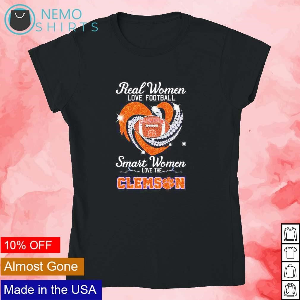 Real women love football smart the Clemson Tigers - Adult & Kids T-Shirts, Sweatshirts & Hoodies apparel design preview 4