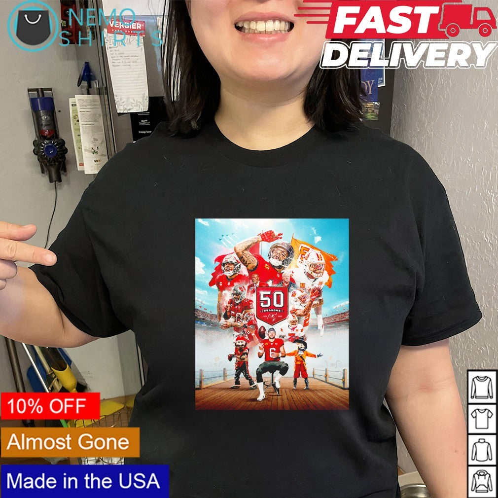 Tampa Bay Buccaneers 50th season 1976 2025 player - Adult & Kids T-Shirts, Sweatshirts & Hoodies apparel design preview 2